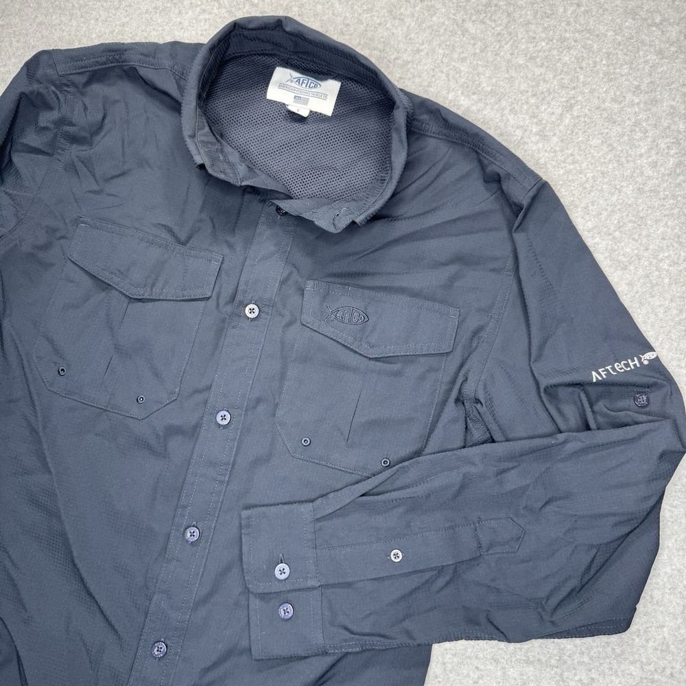 American Fishing Tackle Co AFTCO Long Sleeve Aftech Vented Fishing Shirt Small